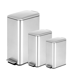 Basics Stainless Steel Rectangular Soft-Close Garbage <strong>Bin</strong> Step Trash <strong>Can</strong> Pedal <strong>Bin</strong> - Product Image 1