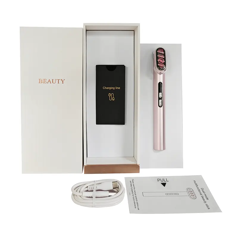 Hot bán 90 độ Rotation Head Red LED liệu pháp ánh sáng EMS rung sưởi ấm loại bỏ nếp nhăn mặt Eye Beauty Wand