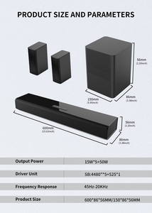 Venta caliente 5.1CH Fábrica OEM Barra de sonido inalámbrica Batería Sistema de cine en casa con control remoto para computadora de TV
