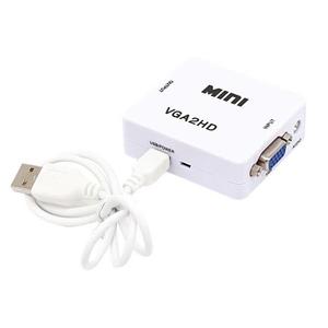 With Audio Power Supply Mini White Box Series VGA to HDTV Digital signal Converter for <strong>Computer</strong> - Product Image 5