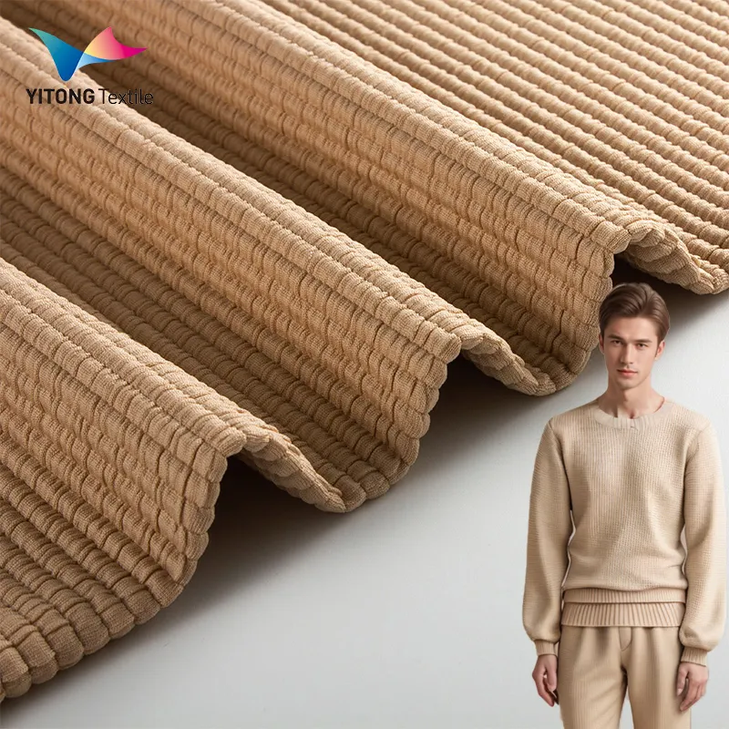 Çevre dostu Polyester kumaş çift jakarlı spor kumaş Hoodie için % 94% Polyester 6% Spandex kumaş