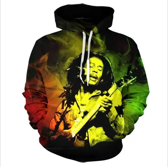 Kleding Fabrikanten Custom Unisex Bob M-Marley 3d Sublimatie Print Oem Plus Size Hoodie Effen Heren Hoodies En Sweatshirts