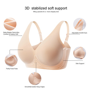 Hot bán phụ nữ cộng với kích thước S-4XL Áo ngực mà không có vòng thép thu thập Áo ngực đẩy lên Bralette cố định thu thập của phụ nữ Jelly áo ngực - Product Image 4