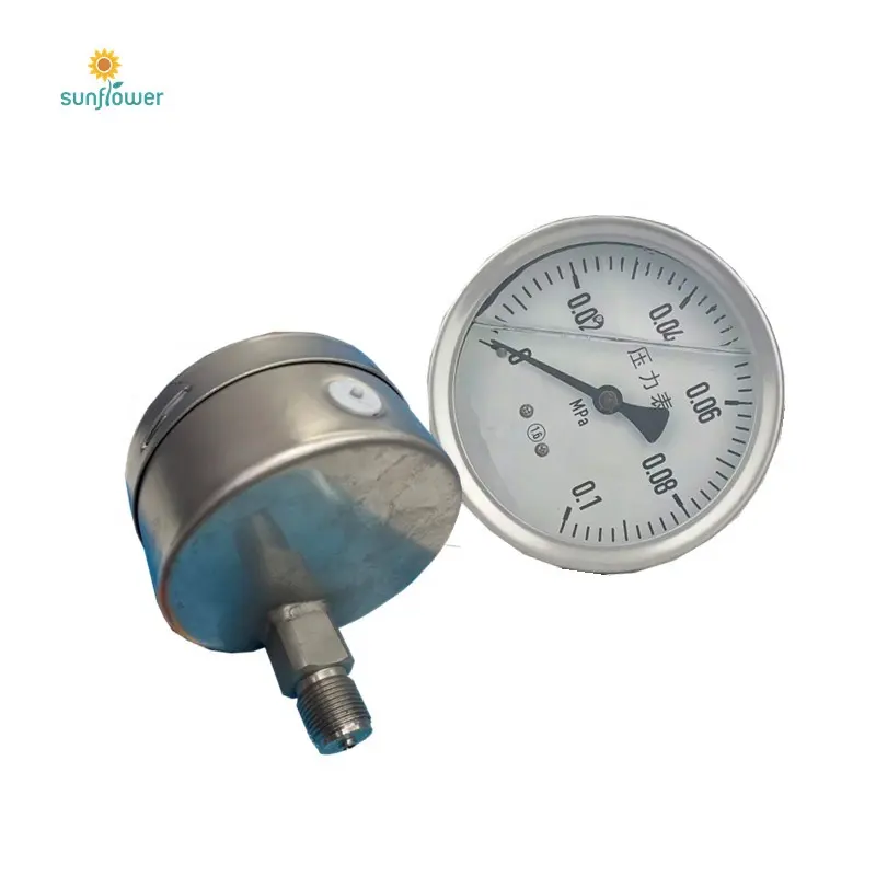YNF-60D meter refrigerant hydraulic pressure gauge with SS flange,multiple pressure unites manometer