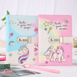 Kawaii Custom Logo Printed A4 Soft Black Fabric Gift Cover Cute Customized Stationery Set <strong>Notebook</strong> <strong>Lock</strong> Legal Saddle Stitching - Product Image 1