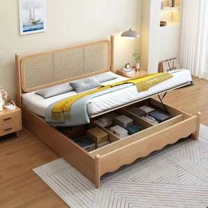 Latest Designs Bedroom Furniture Set Nodic Solid Wood Frame Bedding Set king Size Style Wooden <strong>Box</strong> <strong>Beds</strong> with Storage for Adults - Product Image 2