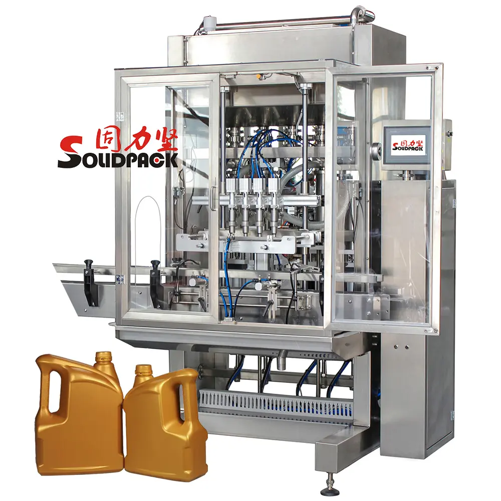 Aceite para engranajes Solidpack 1-5L anticongelante Llenado de alta capacidad máquina de línea de producción totalmente automatizada