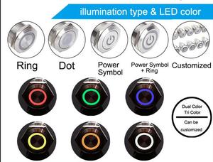 LED-Druckknopf schalter RGB WS2812 beleuchteter Metall-Druckknopf schalter Unterstützt Arduino, Raspberry Pi, ESP32, ESP8266