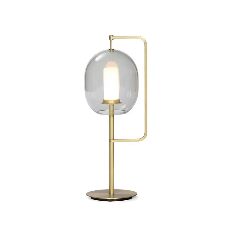 Lámpara de mesita de noche de metal estilo retro de lujo con luz americana para decoración del hogar
