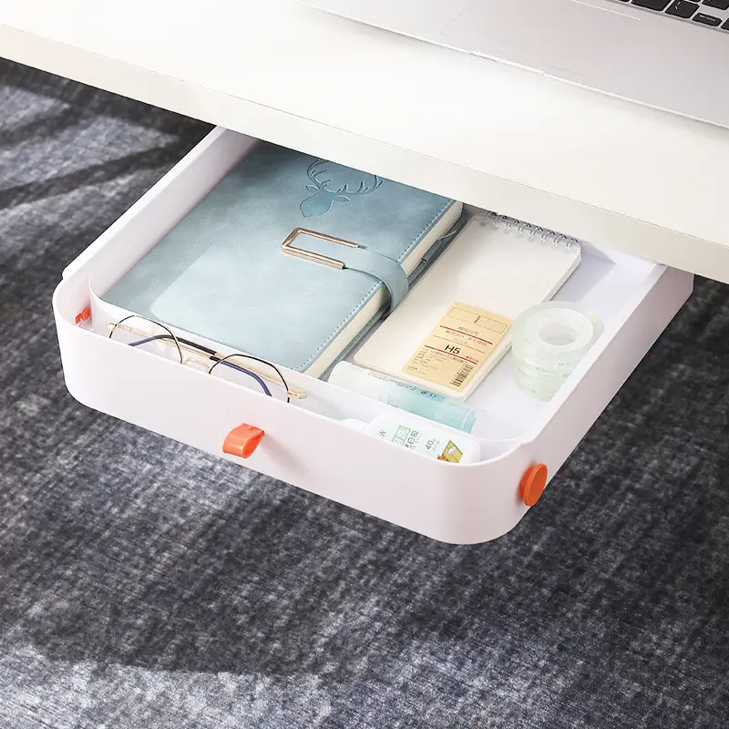 Unter Tisch Schreibtisch hängen selbst klebende Desktop-Bleistift ablage Schubladen Lagerung Organizer