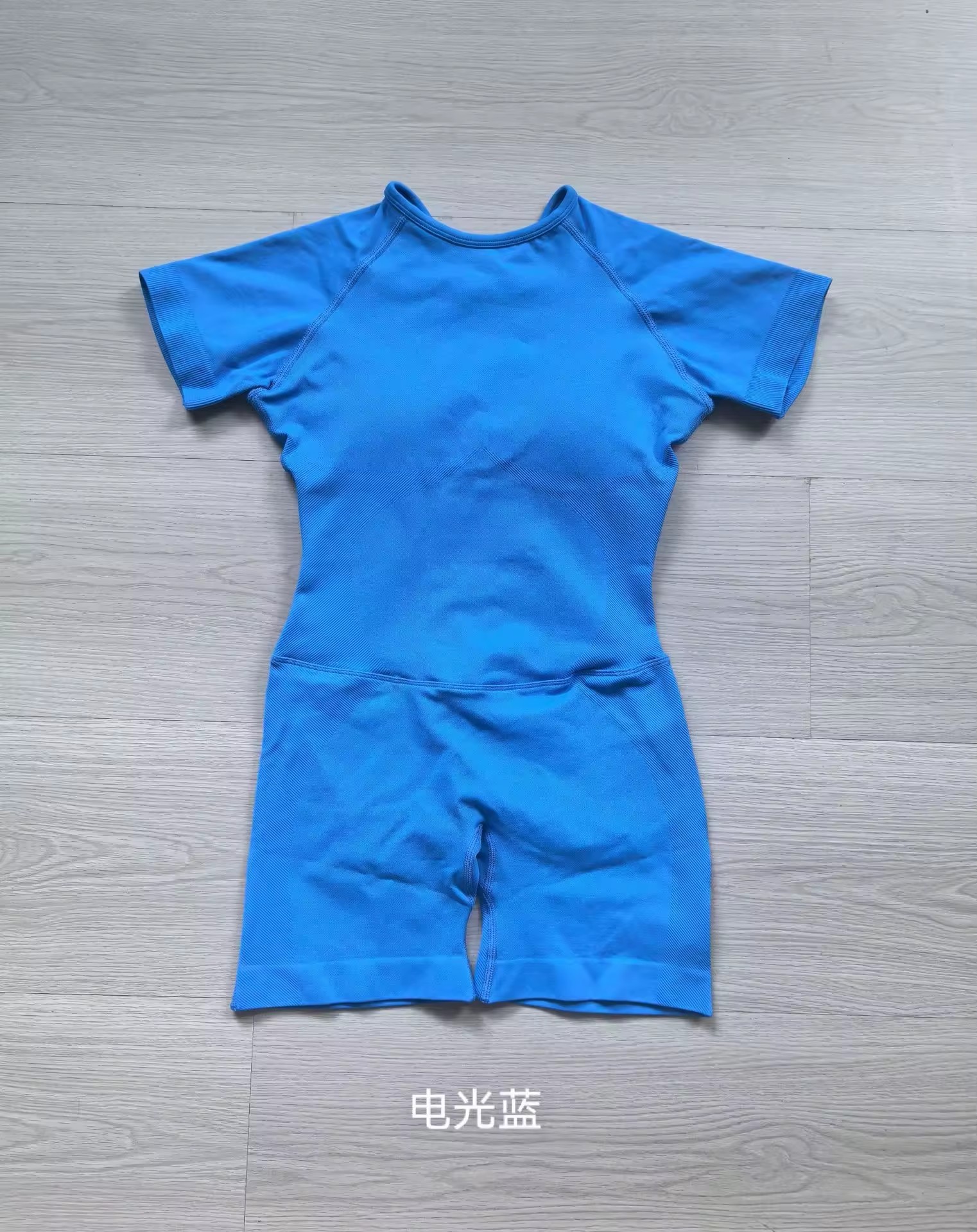 Electric blue-short-sleeve bodysuit