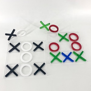 High-End kalite iyi fiyat Lucite akrilik Xo oyunu renkli Tic Tac Toe oyun kutusu ile Set - Product Image 1