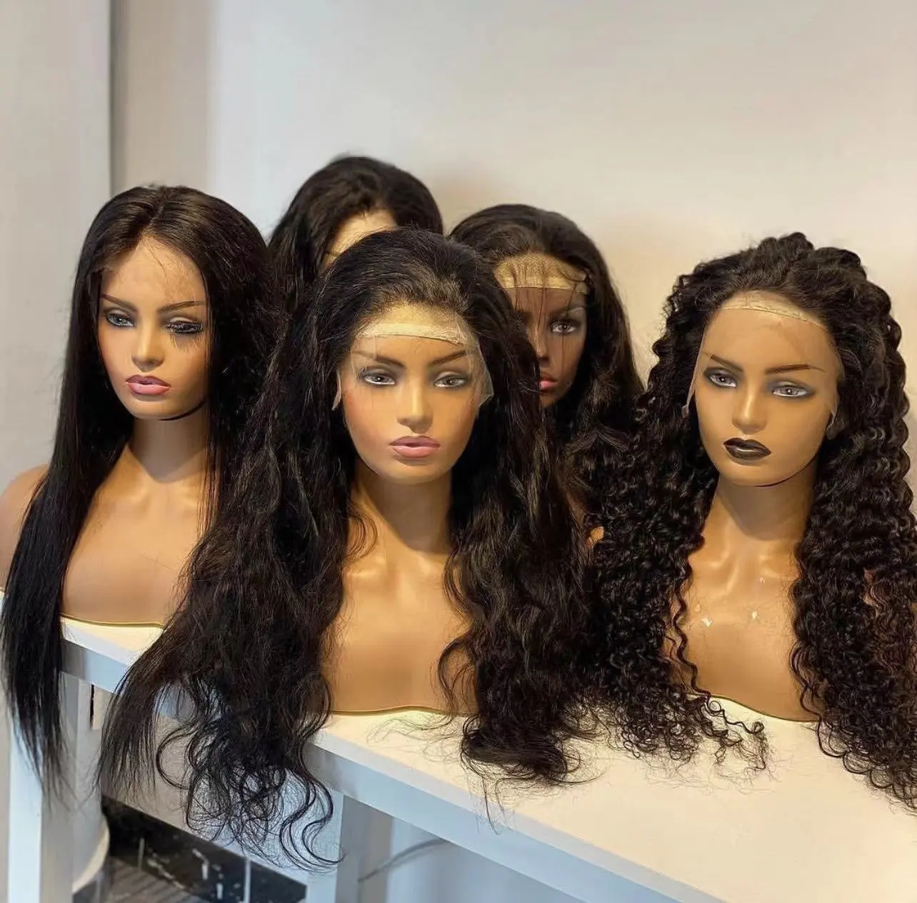 100 Virgin Human Hair Peruvian Deep Wave Hair Bundles 150% density lace front wigs for black women