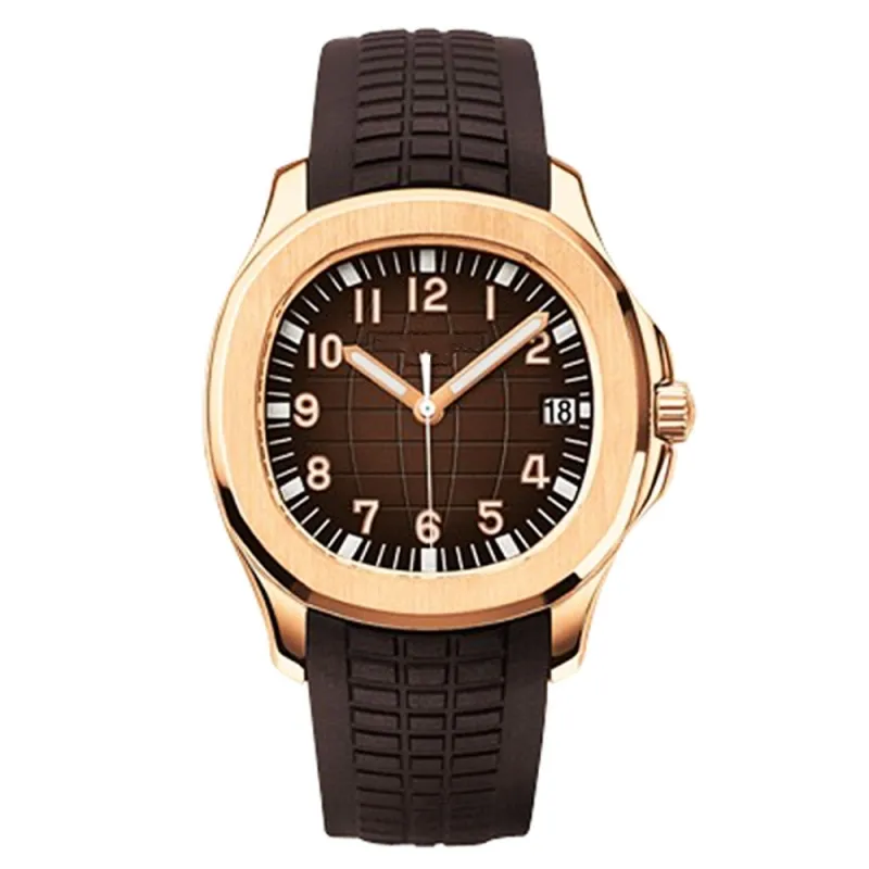 最高品質の高級ブランド腕時計シリコンストラップ自動腕時計男性用防水時計カスタムロゴ