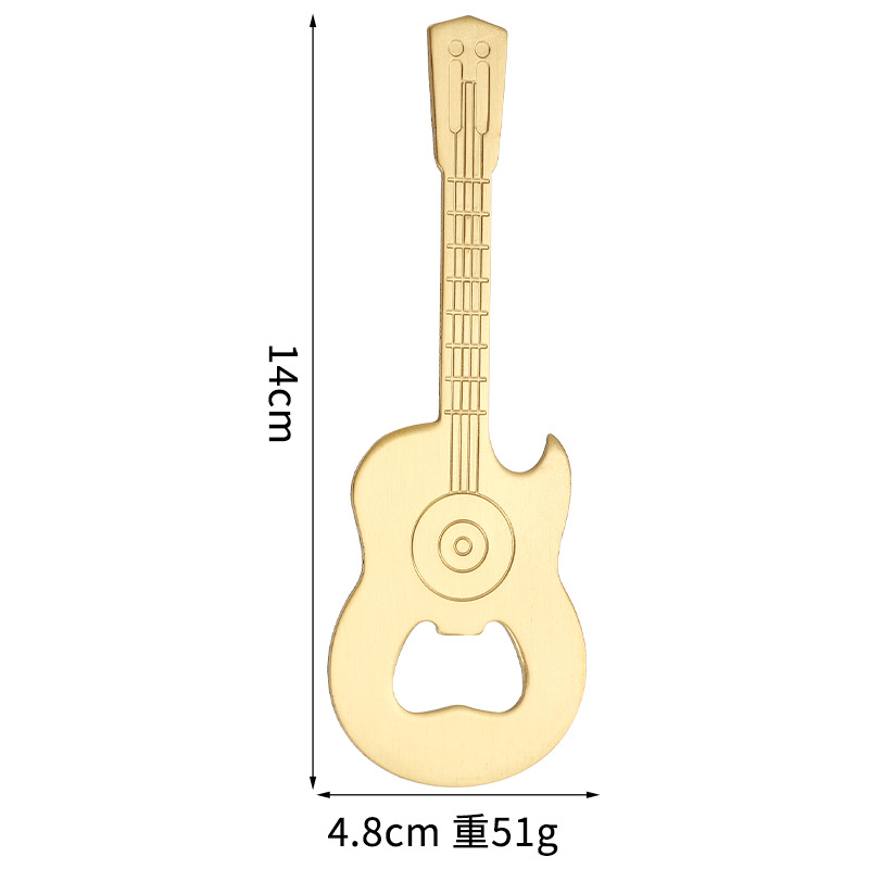 Ouvre-bouteille de guitare magnétique-or