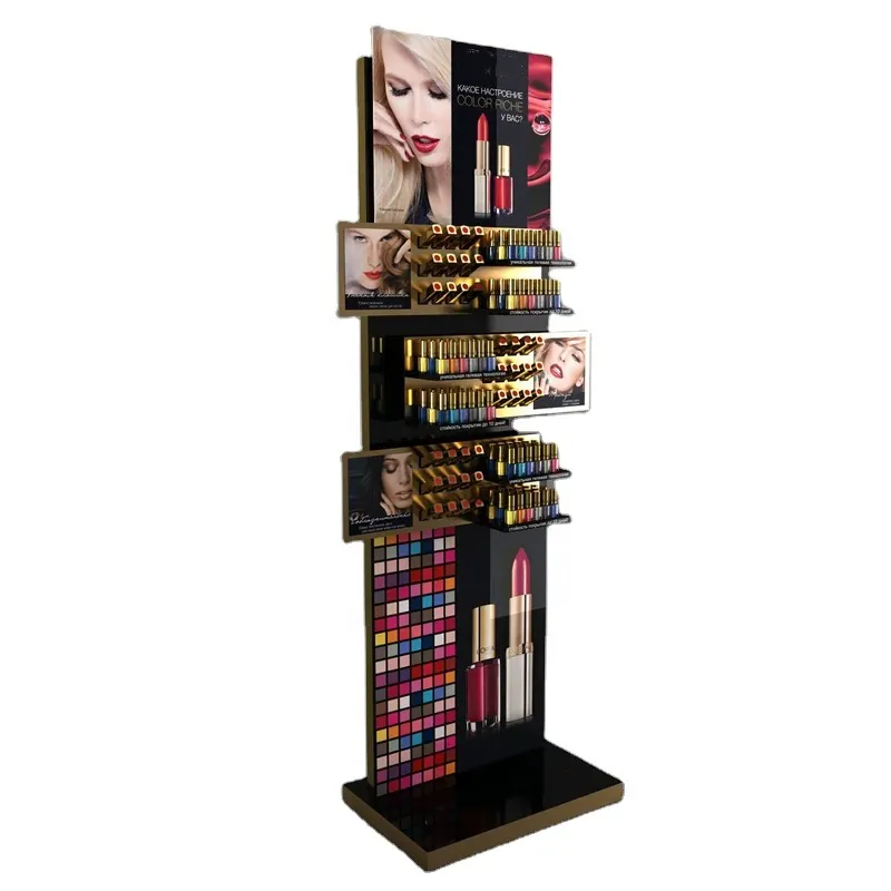 MDF Lip Gloss Stand Prateleira De Exposição De Cosméticos Batom Autoportante Nail Polish Display Loja De Beleza Cosméticos Show Rack