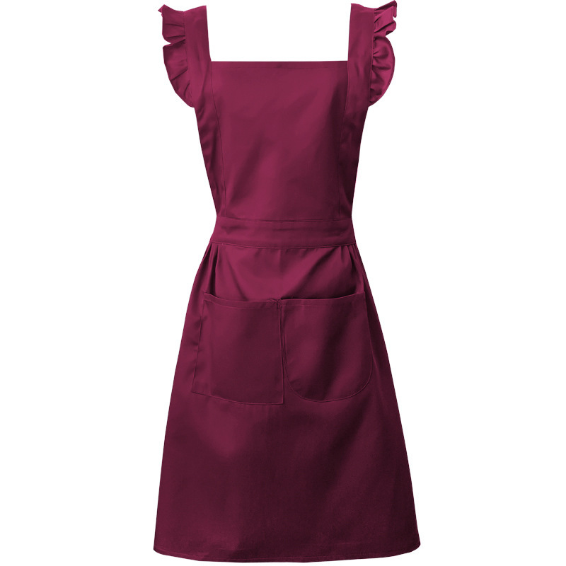 Jujube red simple version one-piece apron