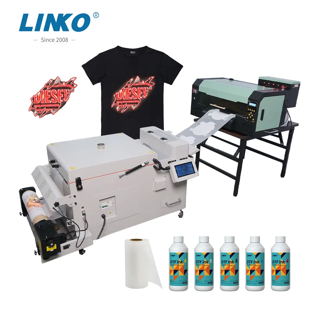 A3 DTF-Drucker L-402 30 cm Linko Dual i1600 Druckköpfe L-1800 Aktualisierungen Modell DTF-Druckdruckmaschine mit Pulverschüttler DTF