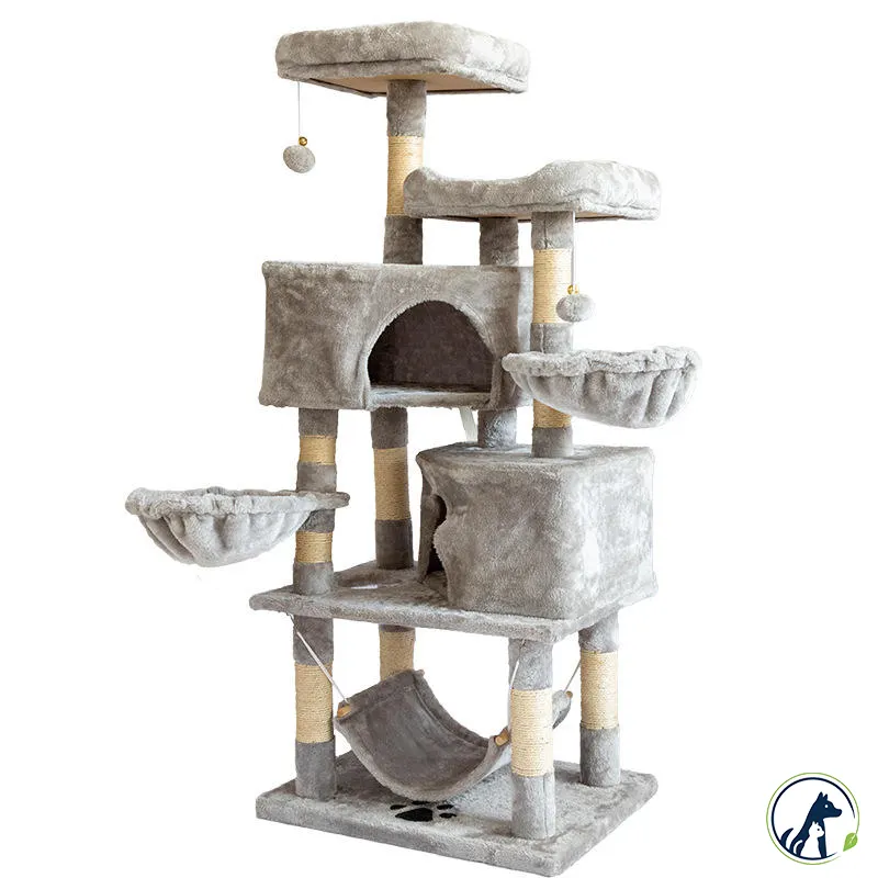 Árbol para gatos, marco de escalada para gatos, sisal de madera moderno, de varios niveles, de lujo, grande, de suelo a techo, árboles para gatos y rascador