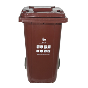 社区/公共区域用轮式塑料垃圾桶移动240L咖啡塑料垃圾桶 - Product Image 5