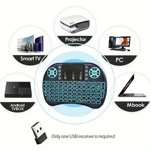 I8 Smart Keyboard Wiederauf ladbare Rii Mini Wireless 2.4G ABS Hintergrund beleuchtung Mini Wireless Tastatur Fixed Code Learning ABS Material