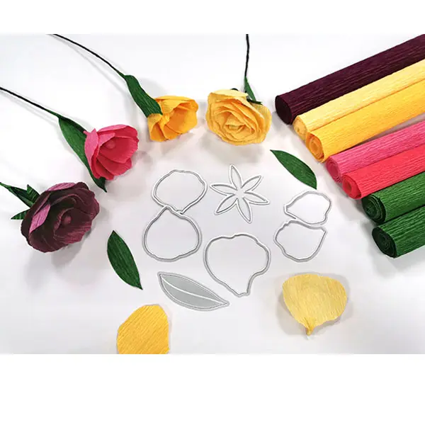 Rolo de papel crepe colorido para fazer flores artesanais, 27830 12*24 polegadas, atacado