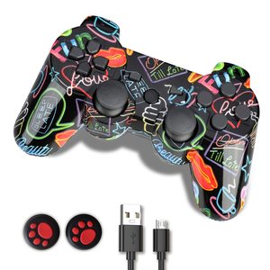 Gamepad inalámbrico recargable mejorado con controlador de Joystick de choque de retroalimentación de vibración para juegos de PS3 y PC - Product Image 6