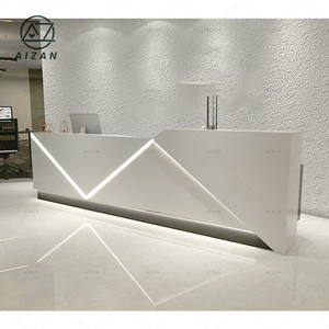 Novo Design Elegante Branco Front Desk Contador Contador De Informações De Superfície Sólida para Hotel Clinic Office Bank School