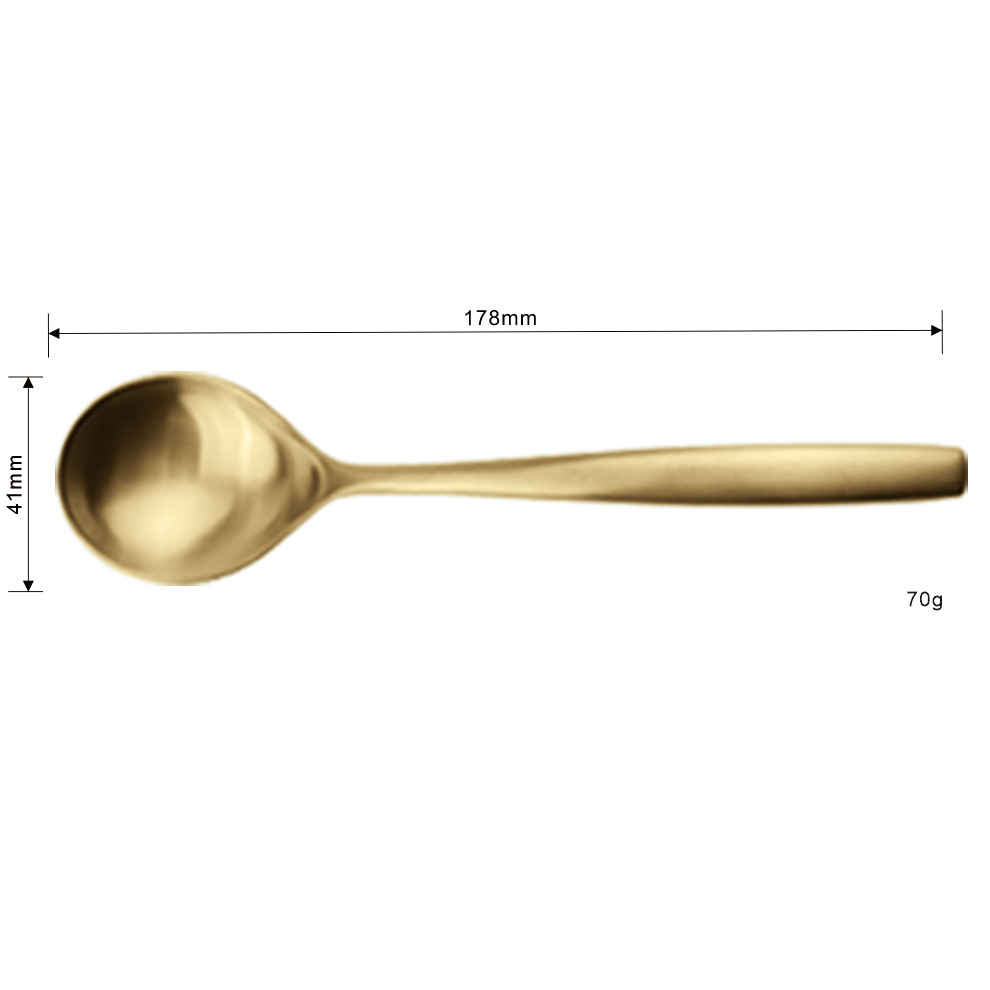 Cuchara de sopa de oro mate