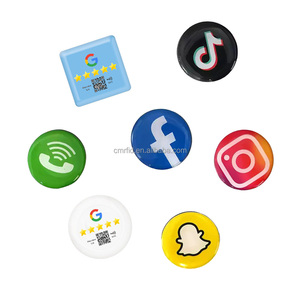 Cmrwritable yazılabilir Social 125khz 13.56mhz Rfid epoksi anahtarlık sosyal medya ve erişim kontrol kartı paylaşımı için Nfc Metal etiketi - Product Image 2