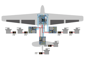 Matek Servo PDB พร้อมชิ้นส่วน DIY พลาสติก BEC สำหรับเครื่องบิน RC ควบคุมแรงดันไฟฟ้าของเครื่องบิน5.5-36V ถึง5-8.2V