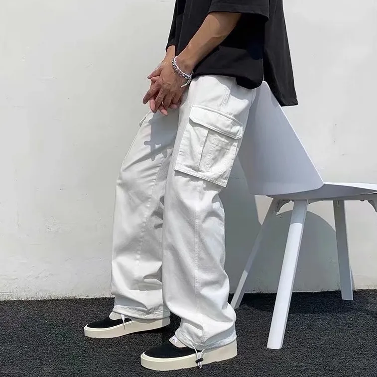 2024 pantaloni Casual di alta moda nuovi pantaloni Cargo da uomo oversize a gamba larga Hip-hop