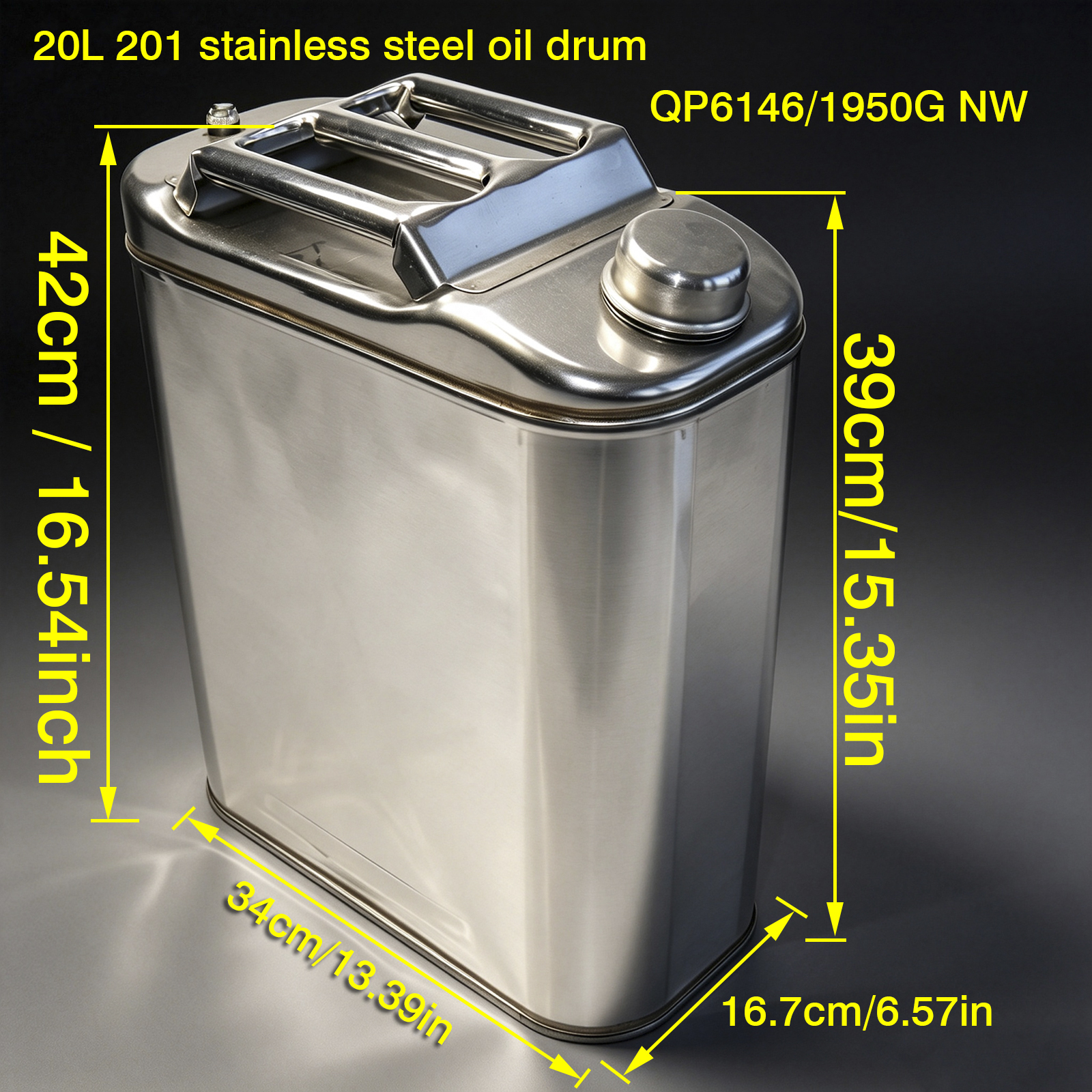 Fût d'huile 20L en acier inoxydable 201 QP6146