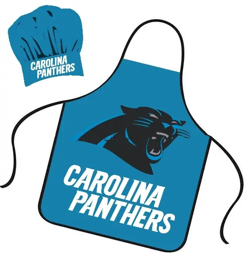 Carolina Panthers önlük şef şapkası takım tam renkli evrensel boyutu kravat geri izgara bagaj barbekü pişirme Host