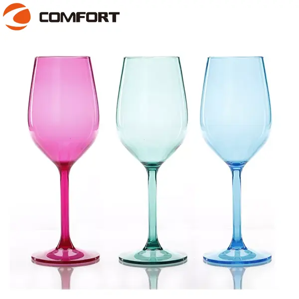 Plastic Goblet Cup PC Modern Party Round Sustainable Custom Logo Printing Wholesale Custom 12OZ 22OZ 44OZ Plastic Wine Glass >10