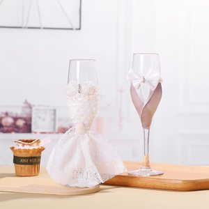 婚礼香槟杯套装Bridec婚礼酒杯优雅的夫妇祝酒杯，新娘送礼会
