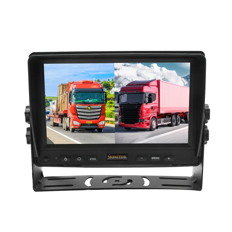 7 pulgadas 2CH AHD 7 pulgadas vista dividida DVR Monitor TFT LCD Monitor de coche RESOLUCIÓN DE Tv 1024*600 Monitor para autobús escolar camión Coche