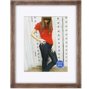 11x14 Inch Picture <strong>Frame</strong> Made of Solid Wood and High Definition Glass Display Pictures 8x10 with Mat for 11x14 - Product Image 5