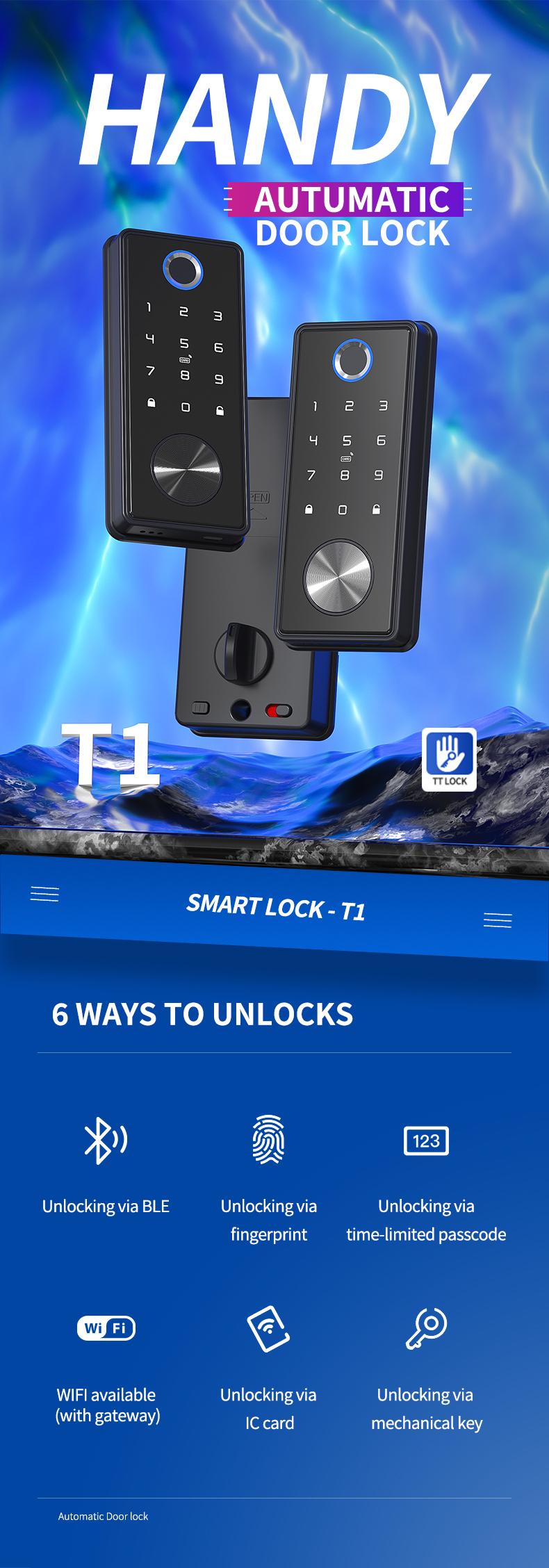 fingerprint door lock tuya smart lock cerradura inteligente intelligent lock guangdong*hyh hardware