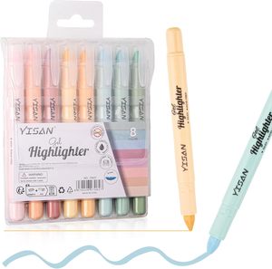工厂定制8色固体标记涂鸦凝胶荧光笔办公用品圣经荧光笔 - Product Image 6