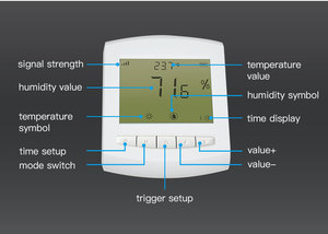 Pantalla LCD montada en la pared Transmisor inalámbrico de temperatura y humedad Sensor de humedad de temperatura Lora para HVAC - Product Image 5