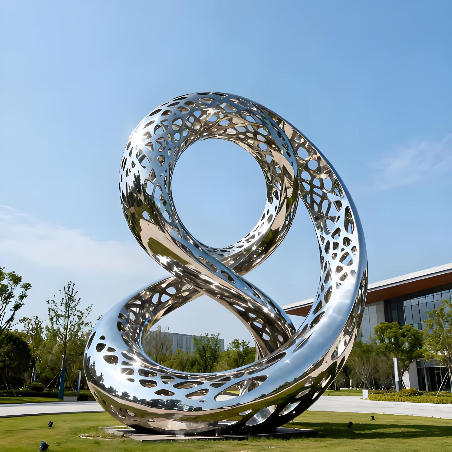 Stainless steel abstract sculpture
