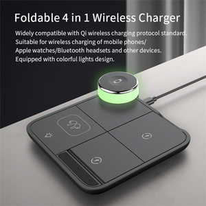 4 in 1 Wireless Charger Station for <strong>Apple</strong> iPhone Chargeur Rapide Sans <strong>Fil</strong> Smartphone 15W Fast Charging RGB Atmosphere Light - Product Image 2