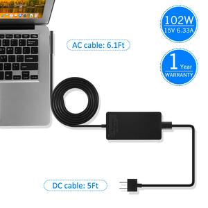 102瓦充电器笔记本电脑电源适配器，带5V <span class=keywords><strong>USB</strong></span>充电端口，适用于微软Surface Book 2 Surface Pro 6/5/4/3 Surface <span class=keywords><strong>Go</strong></span>平板电脑