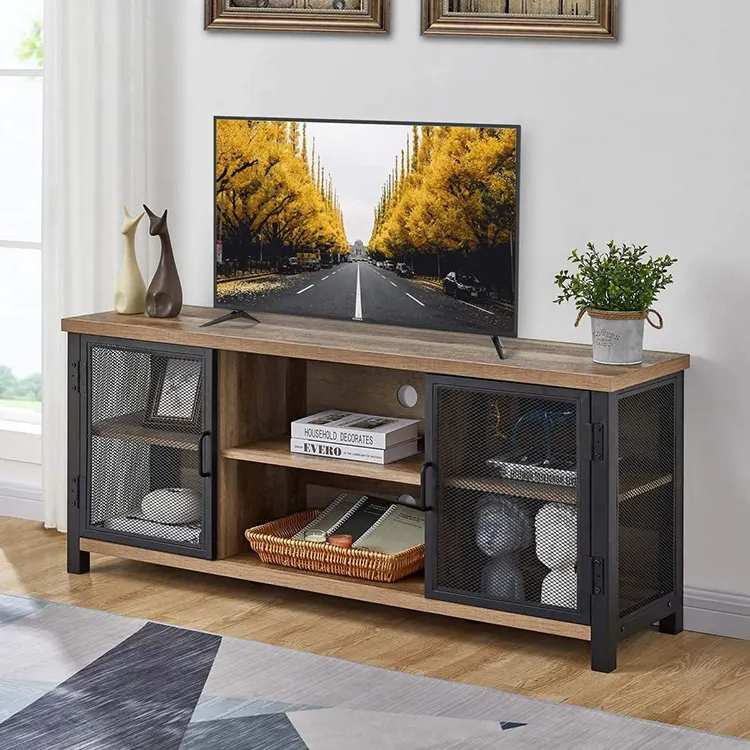 Meuble Tv en bois de Style européen et américain, support Tv contemporain et moderne, meuble de salon, meuble Tv, en métal