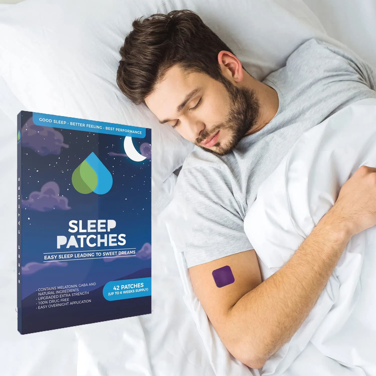 Le patch d'aide au sommeil soulage la fatigue améliore l'insomnie du sommeil Patchs naturels vitamines et minéraux Autocollant de santé à base de plantes