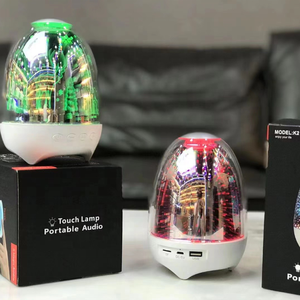 2021クリスマスギフトK2タッチランプポータブルマジックオーディオワイヤレスミニステレオTWSスピーカー、LEDカラフルな雰囲気ライト付き