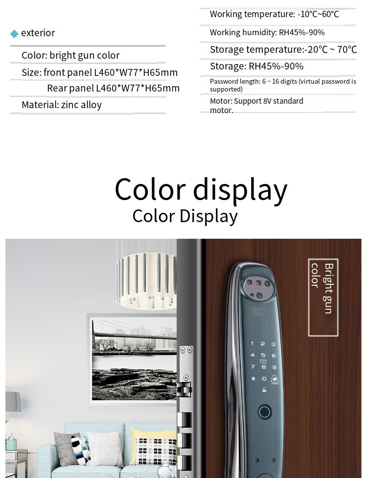 High-value face recognition intelligent door lock with multiple unlocking methods fingerprint applet password key digital lock