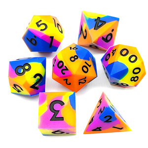 Silikon zar seti DND kurulu oyunu ejderha ve funfuncoc koşu ekibi TRPG Cthulhu Faceted D4-D20 7 parça Set - Product Image 1