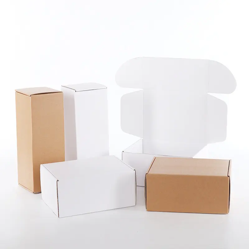 Embalagem Personalizada Reciclada Pequena Caixa De Papel Caixas De Papelão Kraft Ondulado Material De Embalagem Sapatos Gabinete Roupa Interior Feminina